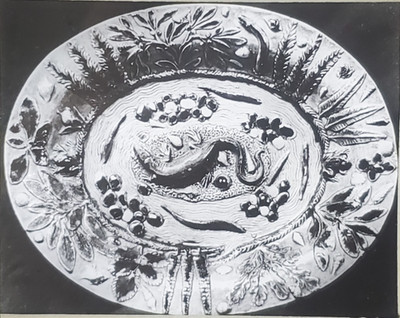 16th c. Oval Platter, Faience, By Bernard Palissy, Magic Lantern Glass Slide
