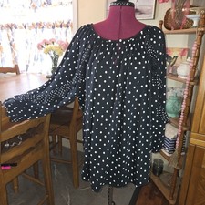 NWT Chaps Ladies Black And White Blouse With Ruffles On Sleeves. Size 2X