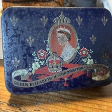 Vintage Queen Elizabeth II Coronation June 1953 Cadbury Chocolate Sweet Tin