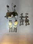 3 Set Vintage Dangle Earrings Costume Jewelry Puppy Dogs. Cute