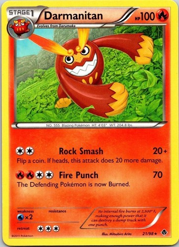 Darmanitan 21/98 Regular Emerging Powers Pokemon TCG CCG Ninendo Rare 2011