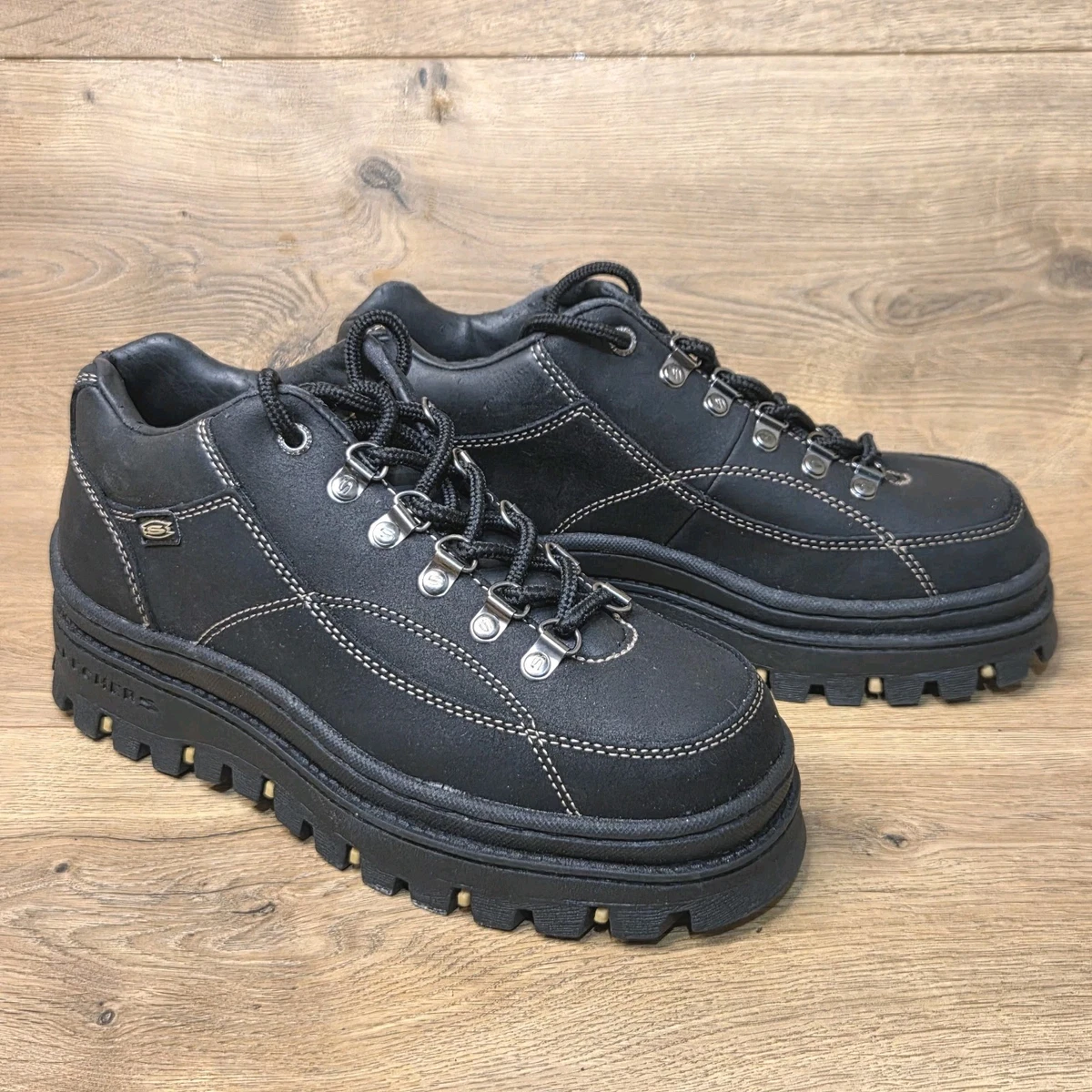 Vintage Y2k Skechers Chunky Shoes Platform Jammers Men’s Sz 9.5 Triple Black skechers jammers | eBay main image 2