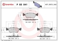 Brembo Bremsbelagsatz, Scheibenbremse P 83 041 FüR Toyota