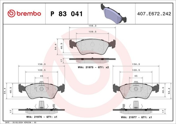 Brembo Bremsbelagsatz, Scheibenbremse P 83 041 FüR Toyota-image