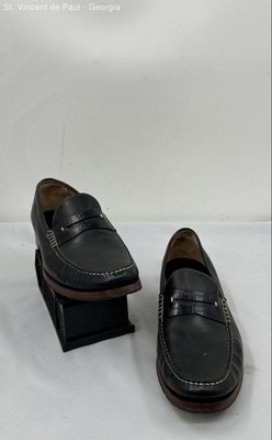 Johnston & Murphy Sheepskin Leather Black Solid Loafer Dress Shoe Men 13