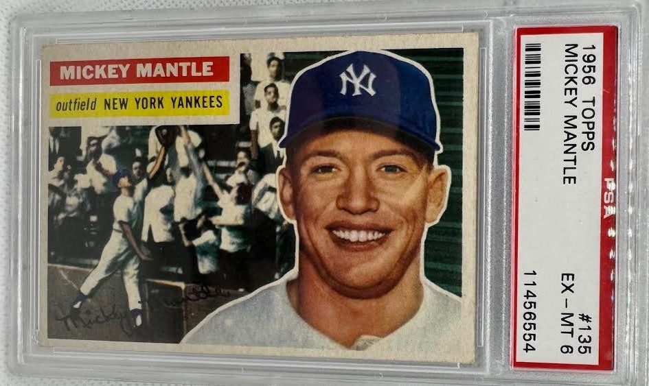 Mickey Mantle 1956 Topps #135 Gray Back PSA 6 Q0842