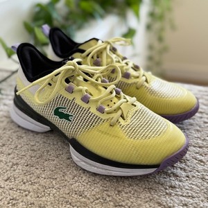 Lacoste AG-LT21 Ultra CLAY COURT Tennis Shoes LIGHT Yellow Women 8 SNEAKERS