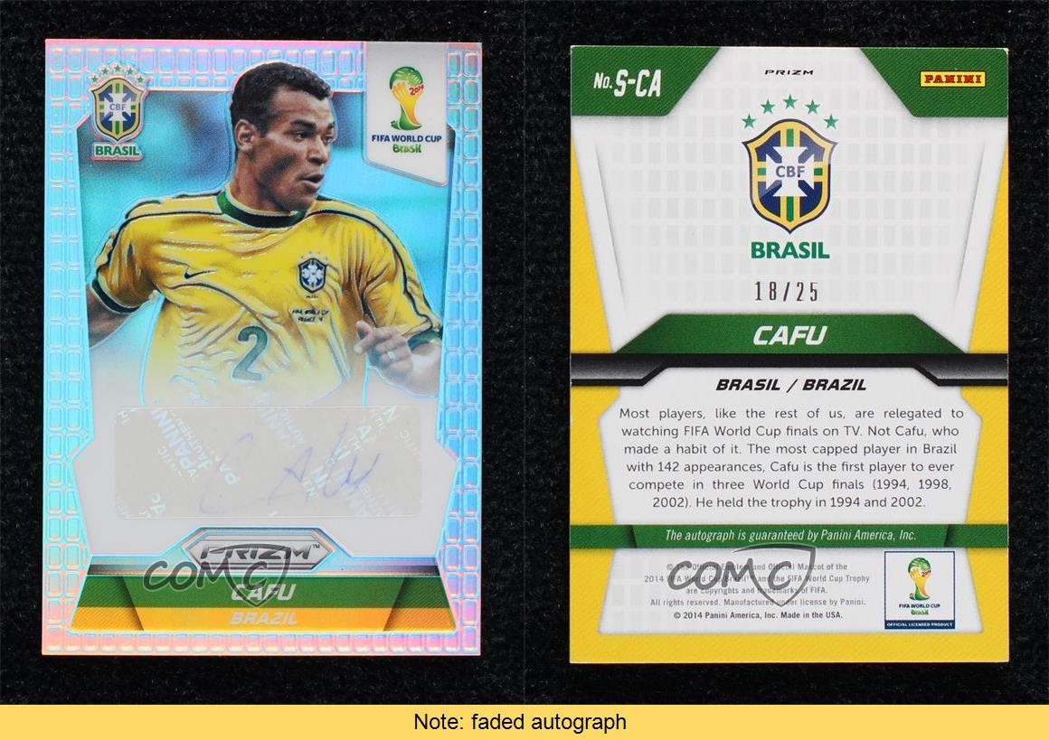 2014 Panini Prizm World Cup Signatures Silver Prizm 18/25 Cafu #S-CA Auto READ view 3