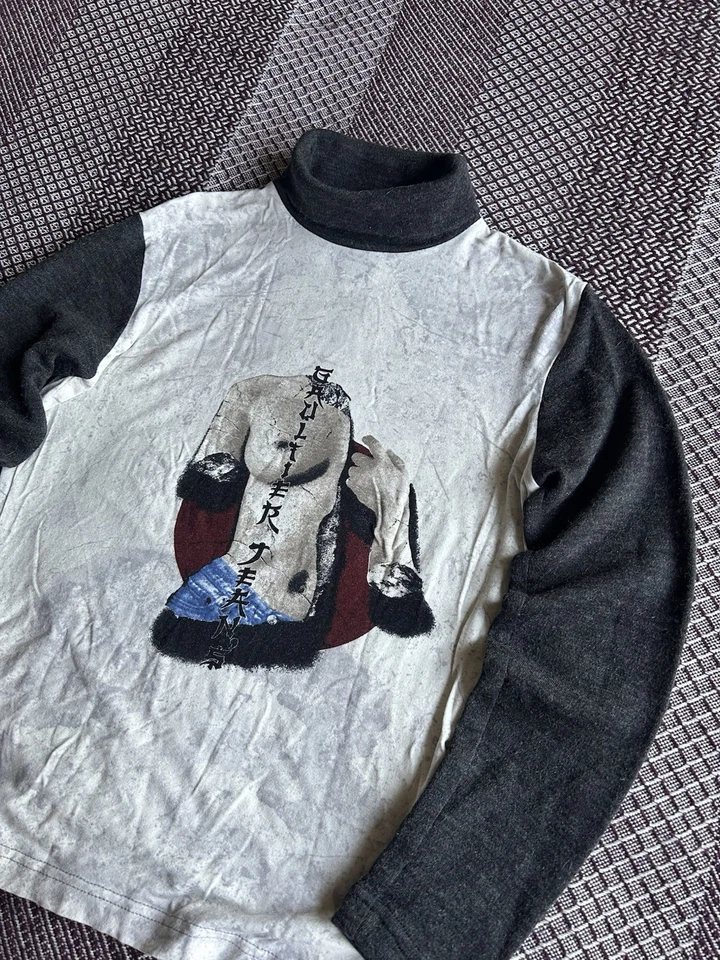 Jean Paul Gaultier Años 90 Vintage Grunge Manga Larga Talla M Estilo Y2K Ropa de Calle Foto 3 de 4