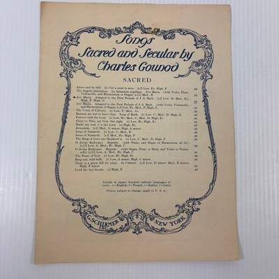 Ave Maria Vintage Sheet Music Charles Gounod Sacred Melody P/V Schirmer
