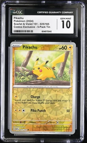 2023 POKEMON MEW EN-151 HOLO COSTCO EXCLUSIVE #025 PIKACHU CGC 10