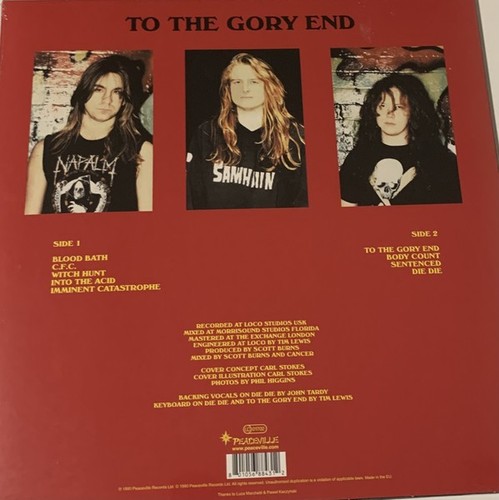 Cancer - To The Gory End (LP, Album, Ltd, RE, RM, Yel) (Mint (M)) - Rock Death M - Picture 2 of 5