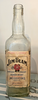 Vintage Jim Beam Bourbon Whiskey One Gallon Glass Liquor Bottle 18