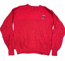 Vintage Grandpa Sweater Men XL Red Case International Combine 80s 90s Tractor