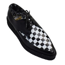 Underground England Creeper scarpa Rockabilly nero | bianco scacchiera 6000