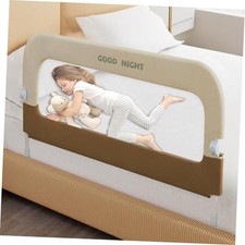 Bed Guard Rail for Toddlers - 32" Adjustable Heights 32 inches Beige With Khaki