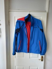 Musto Jacket Large Blue Mens Hoody Waterproof Windproof Full Zip, zip pockets VG