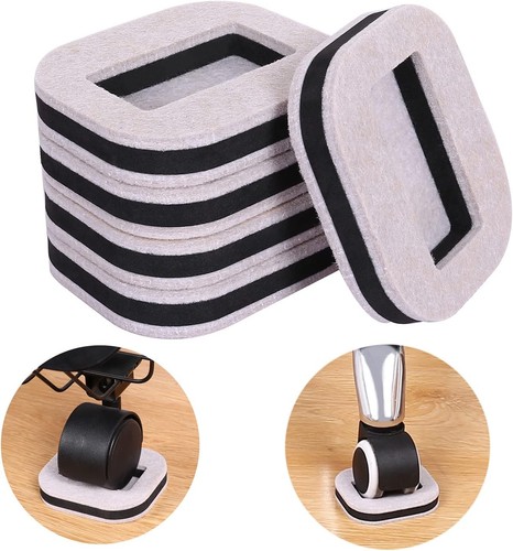 16 PCS Felt Furniture Coasters Caster S: L:2.1" * W:1.3", Beige - S