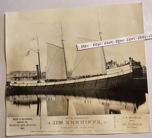 1883 STEAMSHIP JIM SHERIFFS WOLF & PATTERSON MILWAUKEE WISCONSIN ORIGINAL PHOTO