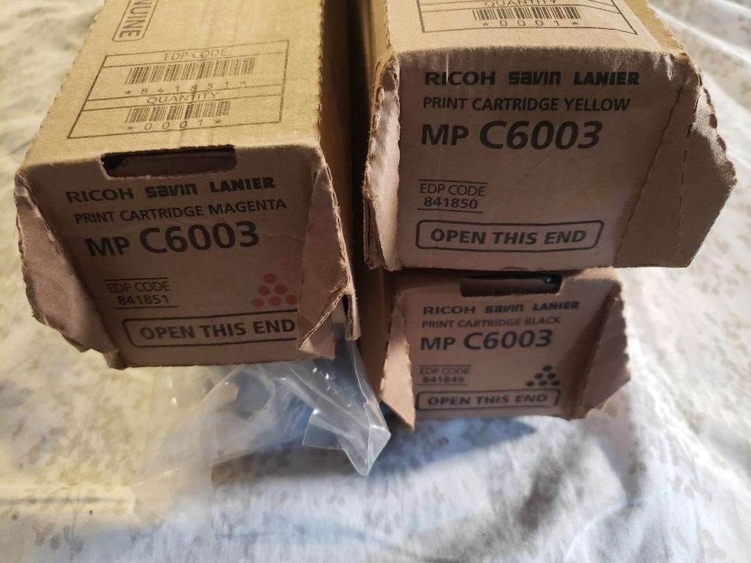 4 Genuine Ricoh Savin Lanier MP C6003 KCMY Toner 841849 841850 841851 841852.