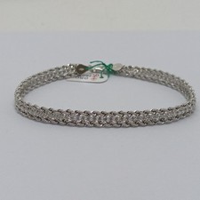 BRACCIALE DA DONNA MAGLIA FUNE CON ZIRCONI IN ORO BIANCO 18KT 5,3 GR.  (5441)