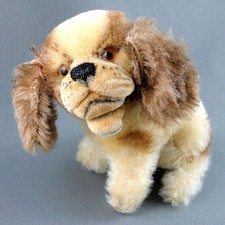 Steiff Cockie Cocker Spaniel 1950s Dog Mohair Brown no ID Glass Eyes 10cm 4in