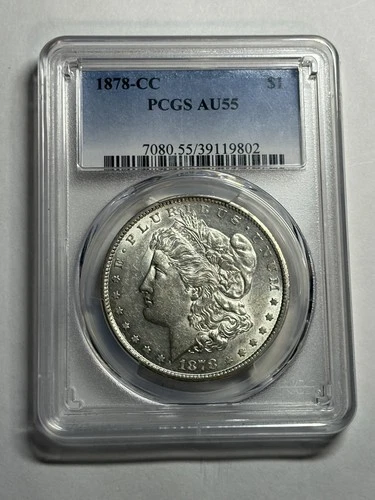 1878-CC Morgan Silver Dollar $1 PCGS AU55 Bright White Better Date CC