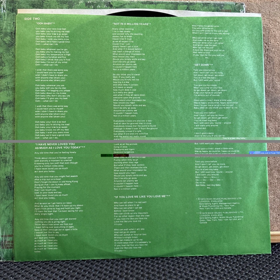 GILBERT O'SULLIVAN I'm A Writer Not A Fighter LP MAM 1973 w/ Inner Sleeve Shrink - Image 4 of 4