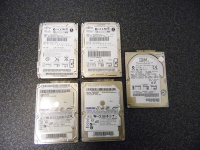 5 IDE Laptop Festplatten verschiedene Hersteller Verschiedene Größen 2,5'' 