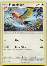 Fletchinder 13/30 SM Trainer Kit: Lycanroc & Alolan Raichu Uncommon Pokemon MP