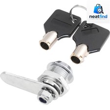 16mm Zinc Cam Lock with 2 Keys - Tubular Lock for Cabinet, Mailbox, Drawer, W...