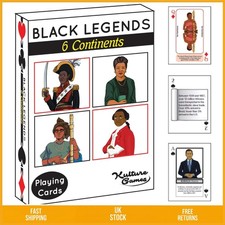 Black Legends Playing Cards Trivia Game Family Adult History 54 Cards 2.5"x3.5"