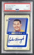 POP 2 JOHNNY BUCYK PSA 9 (3 HIGHER) 1999 UPPER DECK RETRO #JOB INKREDIBLE AUTO