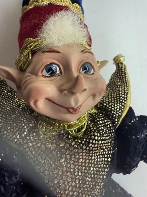 ROBERT STANLEY CHRISTMAS ELF 18'' POSEABLE FIGURE SHELF SITTER DECORATION