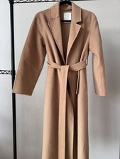 Women s Mango Wool Blend Camel Brown Long Bel...