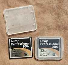 2-Lexar Professional 32GB 800x UDMA 7 CF Compact Flash Camera Memory Cards