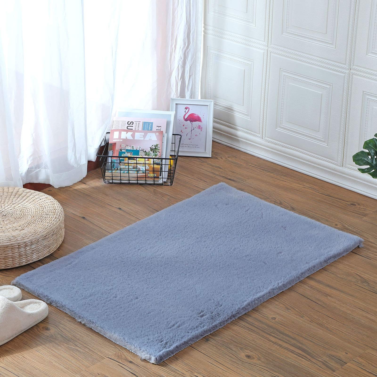 Tapis fausse fourrure lapin faux peau de mouton tapis laine pour chambre et salon