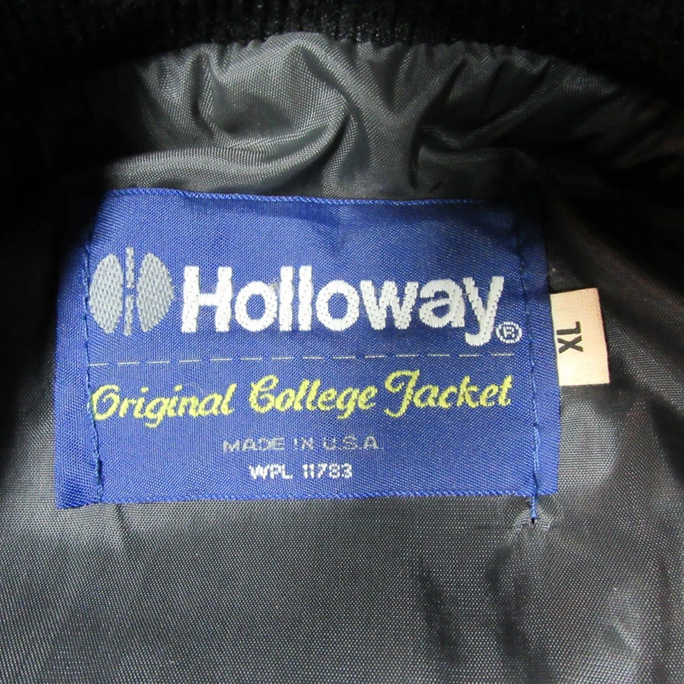 Винтажный Holloway Varsity куртка мужская XL черный серый Snap Bomber шерсти AC Delco - Изображение 3 из 4