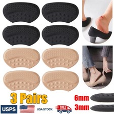 6x Heel Grips Liner Cushions Inserts for Loose Shoes, Stop Heel Slip and Blister