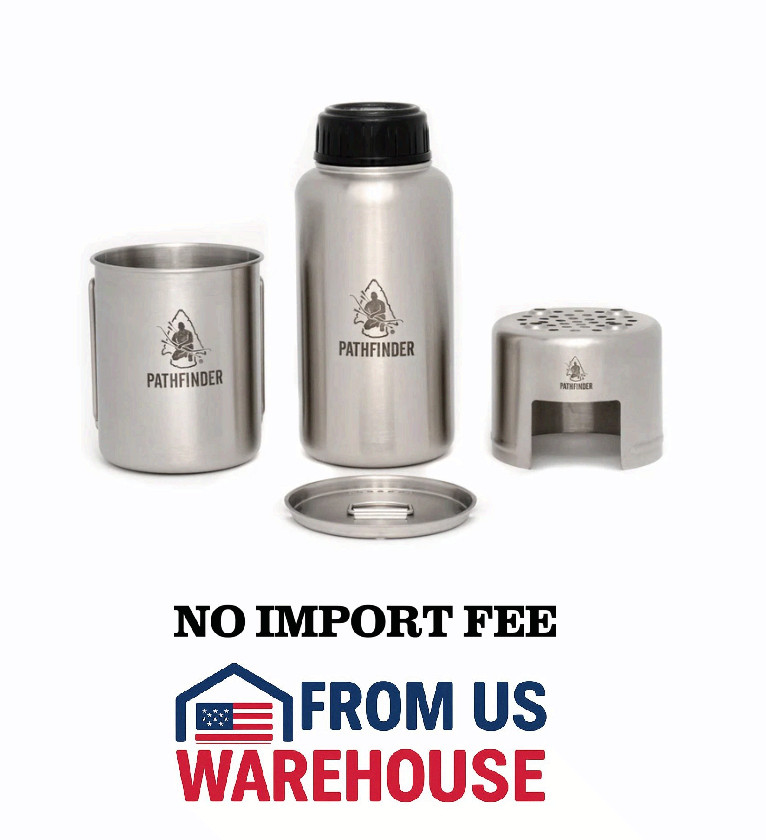 Pathfinder Stainless Steel Bottle Cook Set 32oz Camping Stov