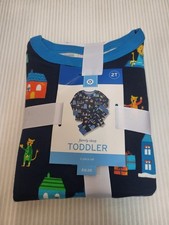 Toddler Pajama 2 Piece Set Hanukkah Animals Navy Blue Size 2T