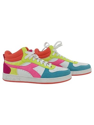 Diadora Damen Sneaker Mid Top Gr. 40 Mehrfarbig Neon Sportschuhe