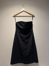 Vintage BITTEN by Sarah Jessica Parker Black Strap Dress Bow Detail US12