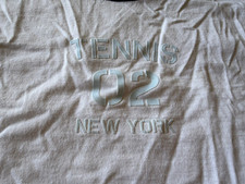 Genuine Nike Tennis New York 02 White Ringer Blue T-Shirt LARGE