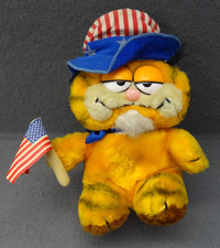 Garfield Dakin Co 1981 Patriotic Plush Cat Kitty Korea Orange 4th Of July VTG