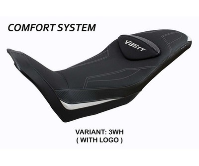 Seat cover Everett Comfort Sys White WH + logo TPZ Moto Guzzi V85 TT 2019 2026