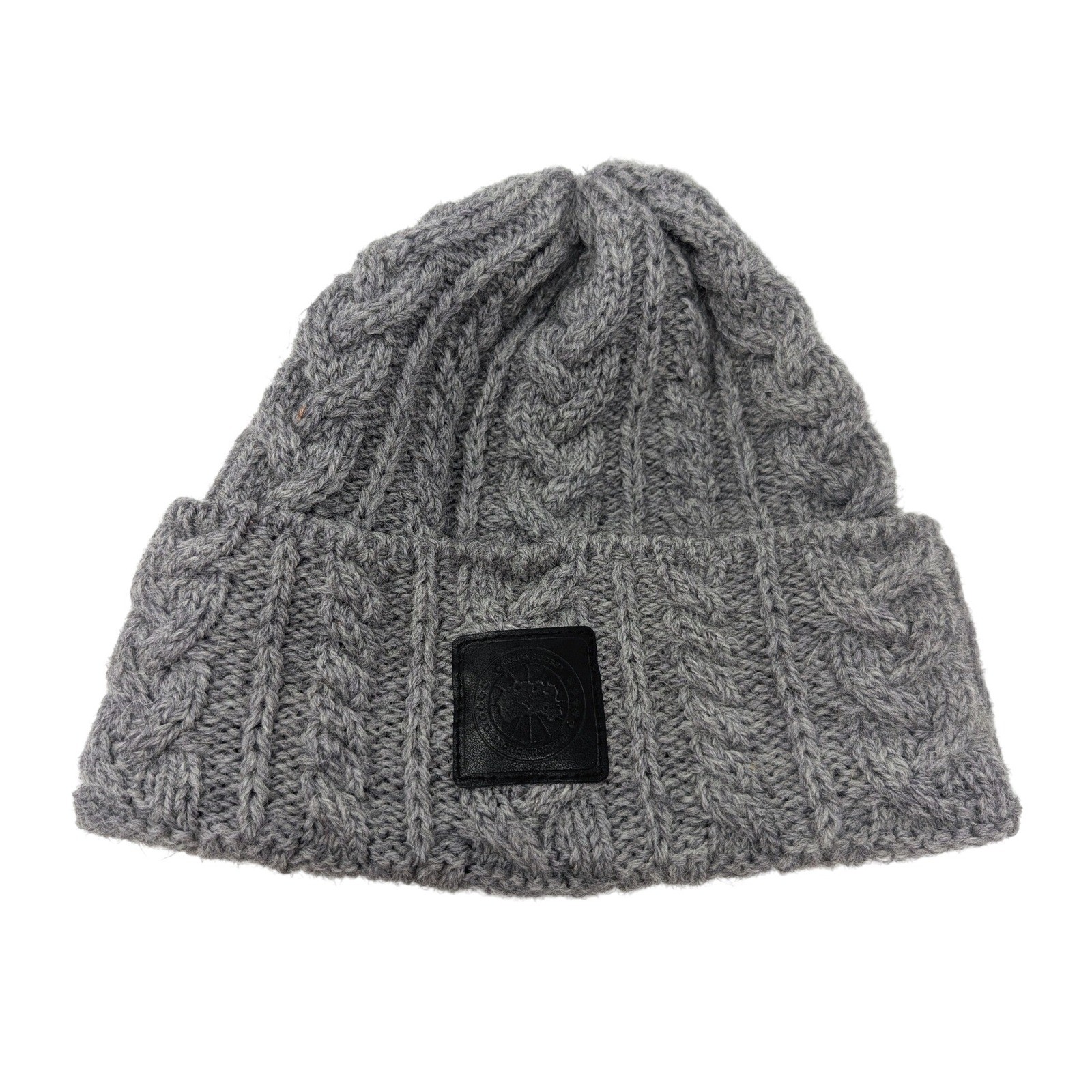 Canada Goose x Robert Mackie Scotland Chunky Cable Knit Wool Beanie Hat Gray