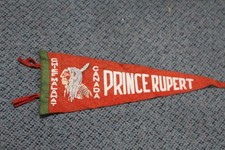 Vintage Prince Rupert Canada w/chief tourist pennant Red S/S approx580mmx200mm