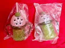 2 NEW DISNEY MONSTER UNIVERSITY FIVE EYED SQUISHY CUP WITH STRAW BOTTLE SMALL