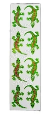 HAMBLY STUDIOS PRISMATIC STICKERS GREEN RED SPOTTED GECKO * LIZARD *RETIRED RARE